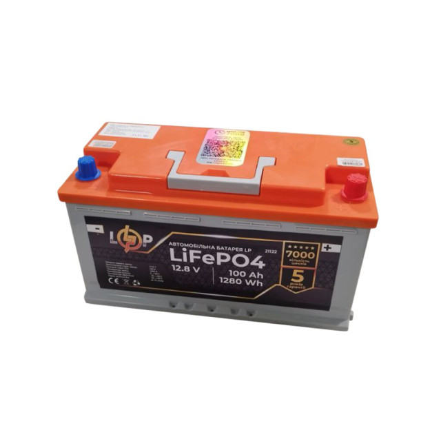 Аккумулятор для автомобиля литиевый LogicPower LP LiFePO4 (+ справа) 12,8V - 100 Ah (1280Wh)
