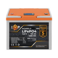 Акумулятор LogicPower LP LiFePO4 12,8V - 100 Ah (1280Wh) (BMS 100A/50А) пластик LCD