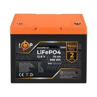 Акумулятор LogicPower LP LiFePO4 12,8V - 70 Ah (896Wh) (BMS 80A/40А) пластик для ДБЖ Акумулятор LogicPower LP LiFePO4 12,8V - 70 Ah (896Wh) (BMS 80A/40А) пластик для ДБЖ