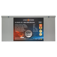Акумулятор LogicPower LP LiFePO4 12V (12,8V) - 180 Ah (2304Wh) (BMS 80A/40A) металл Акумулятор LogicPower LP LiFePO4 12V (12,8V) - 180 Ah (2304Wh) (BMS 80A/40A) металл