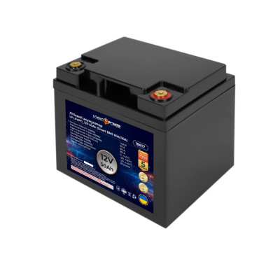 Аккумулятор LogicPower LP LiFePO4 12V (12,8V) - 50 Ah (640Wh) (Smart BMS 60A/30А) пластик Аккумулятор LogicPower LP LiFePO4 12V (12,8V) - 50 Ah (640Wh) (Smart BMS 60A/30А) пластик