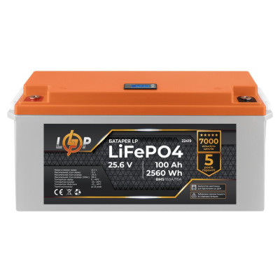 Аккумулятор LogicPower LP LiFePO4 24V (25,6V) - 100 Ah (2560Wh) (BMS 150/75А) пластик LCD для ИБП Аккумулятор LogicPower LP LiFePO4 24V (25,6V) - 100 Ah (2560Wh) (BMS 150/75А) пластик LCD для ИБП