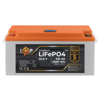 Аккумулятор LogicPower LP LiFePO4 24V (25,6V) - 100 Ah (2560Wh) (BMS 200/100А) пластик LCD для ИБП Аккумулятор LogicPower LP LiFePO4 24V (25,6V) - 100 Ah (2560Wh) (BMS 200/100А) пластик LCD для ИБП