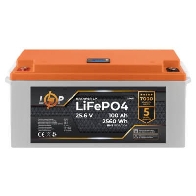 Аккумулятор LogicPower LP LiFePO4 24V (25,6V) - 100 Ah (2560Wh) (BMS 200/100А) пластик LCD для ИБП Аккумулятор LogicPower LP LiFePO4 24V (25,6V) - 100 Ah (2560Wh) (BMS 200/100А) пластик LCD для ИБП