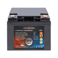 Аккумулятор LogicPower LP LiFePO4 24V (25,6V) - 30 Ah (768Wh) (BMS 20A) пластик Аккумулятор LogicPower LP LiFePO4 24V (25,6V) - 30 Ah (768Wh) (BMS 20A) пластик
