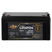 Аккумулятор LogicPower LP LiFePO4 25,6V - 100 Ah (2560Wh) (BMS 80A/80А) пластик Smart BT Аккумулятор LogicPower LP LiFePO4 25,6V - 100 Ah (2560Wh) (BMS 80A/80А) пластик Smart BT