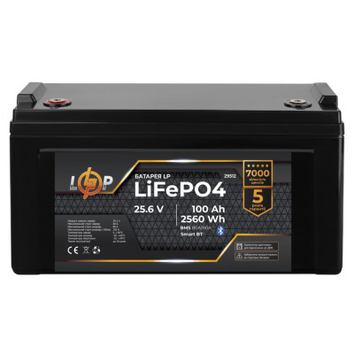 Аккумулятор LogicPower LP LiFePO4 25,6V - 100 Ah (2560Wh) (BMS 80A/80А) пластик Smart BT Аккумулятор LogicPower LP LiFePO4 25,6V - 100 Ah (2560Wh) (BMS 80A/80А) пластик Smart BT
