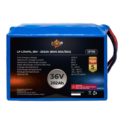 Аккумулятор LogicPower LP LiFePO4 36V (38,4V) - 202 Ah (7757Wh) (BMS 60A/30A)