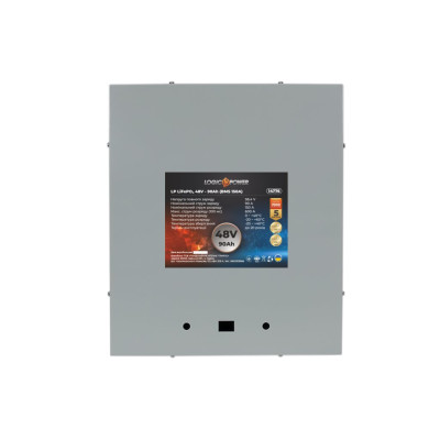 Аккумулятор LogicPower LP LiFePO4 48V (51,2V) - 90 Ah (4608Wh) (BMS 150A) металл Аккумулятор LogicPower LP LiFePO4 48V (51,2V) - 90 Ah (4608Wh) (BMS 150A) металл