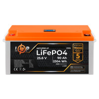 Акумулятор LogicPower LP LiFePO4 для ДБЖ LCD 24V (25,6V) - 90 Ah (2304Wh) (BMS 80A/40A) пластик Акумулятор LogicPower LP LiFePO4 для ДБЖ LCD 24V (25,6V) - 90 Ah (2304Wh) (BMS 80A/40A) пластик