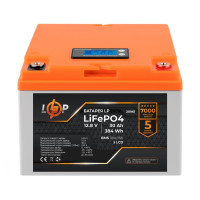 Аккумулятор LogicPower LP LiFePO4 LCD 12V (12,8V) - 30 Ah (384Wh) (BMS 30A/15А) пластик