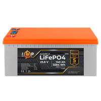 Акумулятор LogicPower LP LiFePO4 LCD 24V (25,6V) - 140 Ah (3584Wh) (BMS 80A/40A) пластик