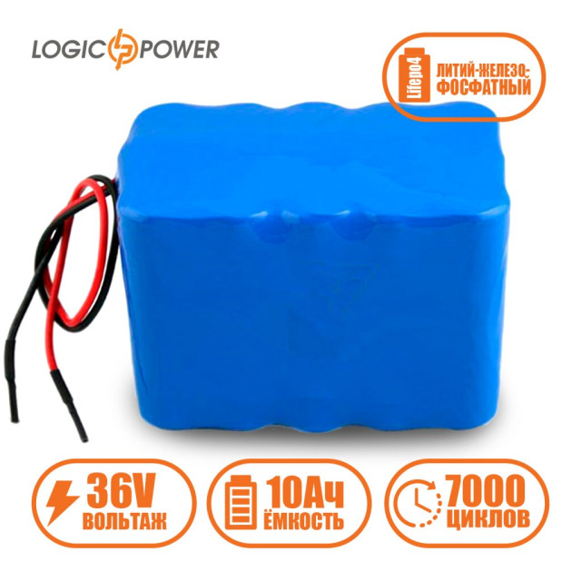 Акумулятор LogicPower LP Li-ion 18650 2.0 Ач 36V - 10 Ah (BMS 30A/20А) Акумулятор LogicPower LP Li-ion 18650 2.0 Ач 36V - 10 Ah (BMS 30A/20А)