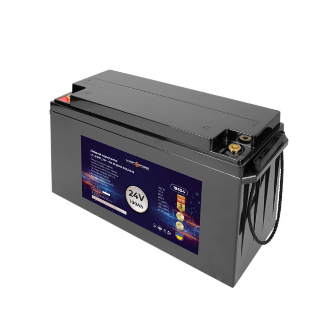 Аккумулятор LogicPower LP LiFePO4 24V - 100 Ah (BMS 80A/40А) пластик Аккумулятор LogicPower LP LiFePO4 24V - 100 Ah (BMS 80A/40А) пластик