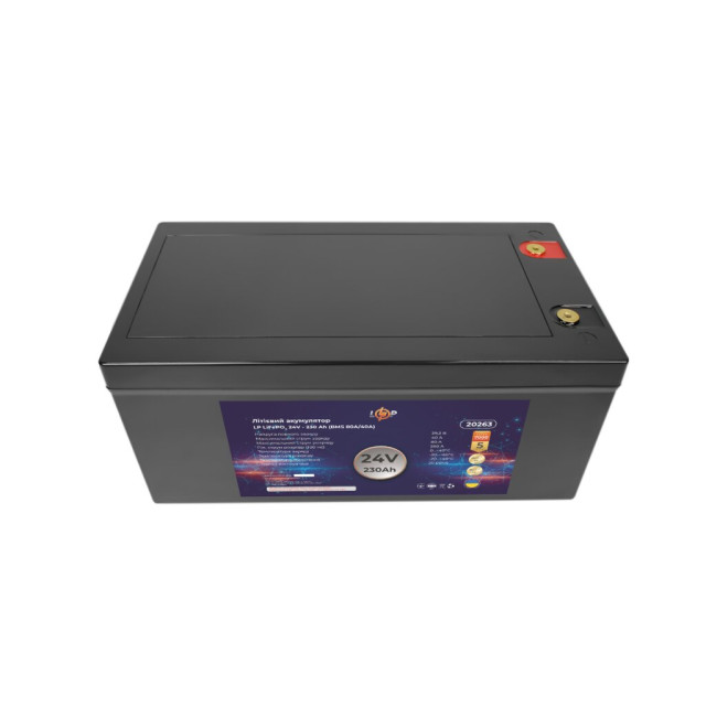 Аккумулятор LogicPower LP LiFePO4 24V (25,6V) - 230 Ah (5888Wh) (BMS 80A/40A) пластик Аккумулятор LogicPower LP LiFePO4 24V (25,6V) - 230 Ah (5888Wh) (BMS 80A/40A) пластик