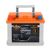 Автомобільний літієвий акумулятор LogicPower LP LiFePO4 12V - 64 Ah (+ зліва)