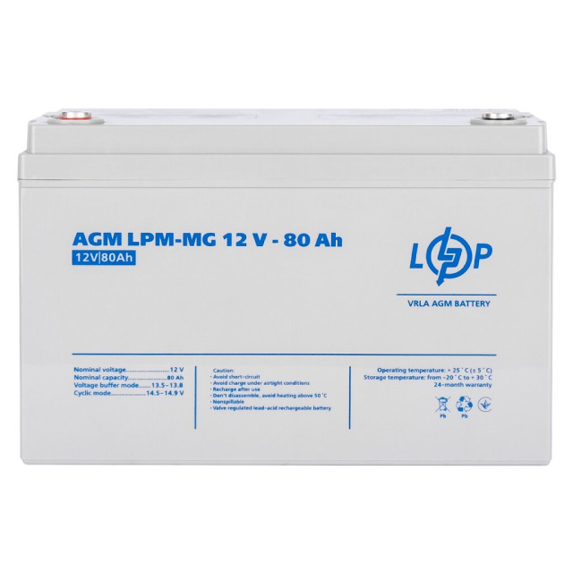 БВ Акумулятор мультигелевий LogicPower LPM-MG 12V - 80 Ah