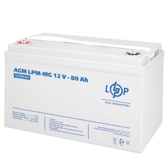 БВ Акумулятор мультигелевий LogicPower LPM-MG 12V - 80 Ah