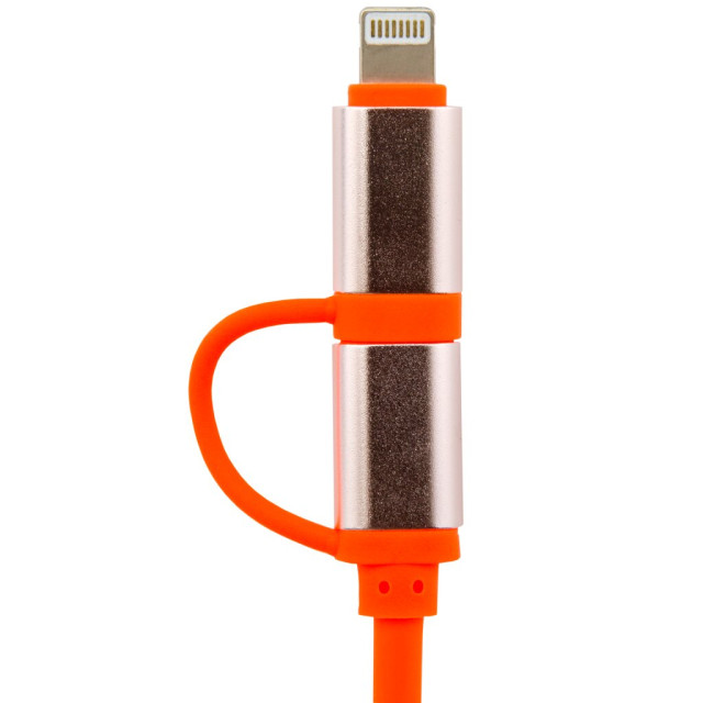 Кабель 2 в 1 USB - micro USB - Lightning micro USB - Lightning Or 1м оранжевый /Retail Кабель 2 в 1 USB - micro USB - Lightning micro USB - Lightning Or 1м оранжевый /Retail
