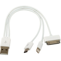 Кабель-переходник USB 3-in-1 (Lightning, 30-pin, microUSB) (23см)