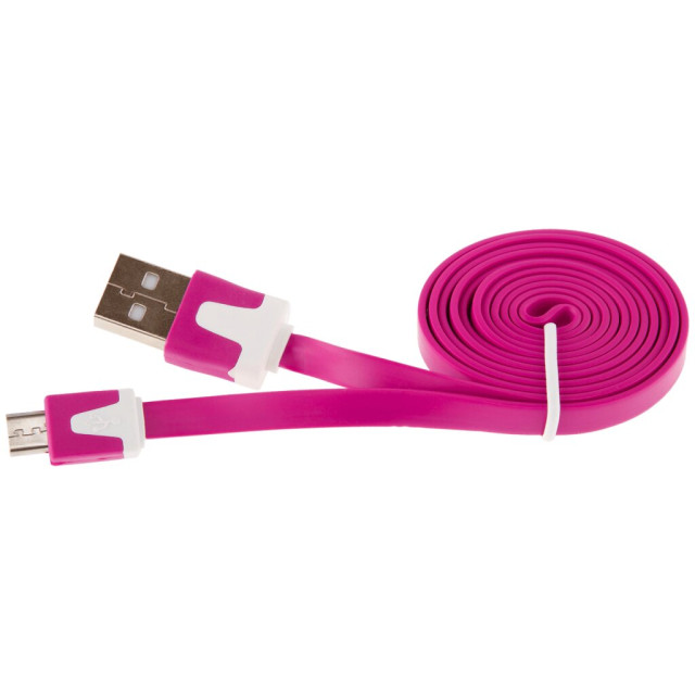 Кабель плоский USB - micro USB USB - micro USB 1м СИРЕНЕВЫЙ Кабель плоский USB - micro USB USB - micro USB 1м СИРЕНЕВЫЙ