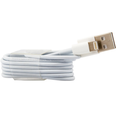 Кабель USB cable Iphone 5 ipad4 (поддерживает IOS7) (1М) (Белый)