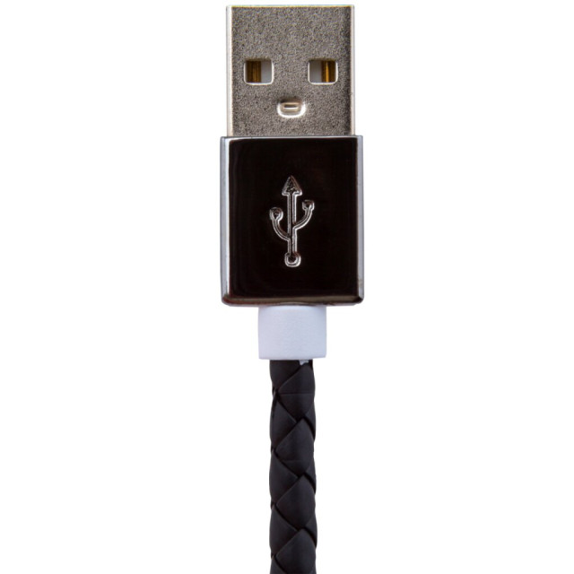 Кабель USB - Lightning USB - Lightning 1м B (кож. плетение) черный / R