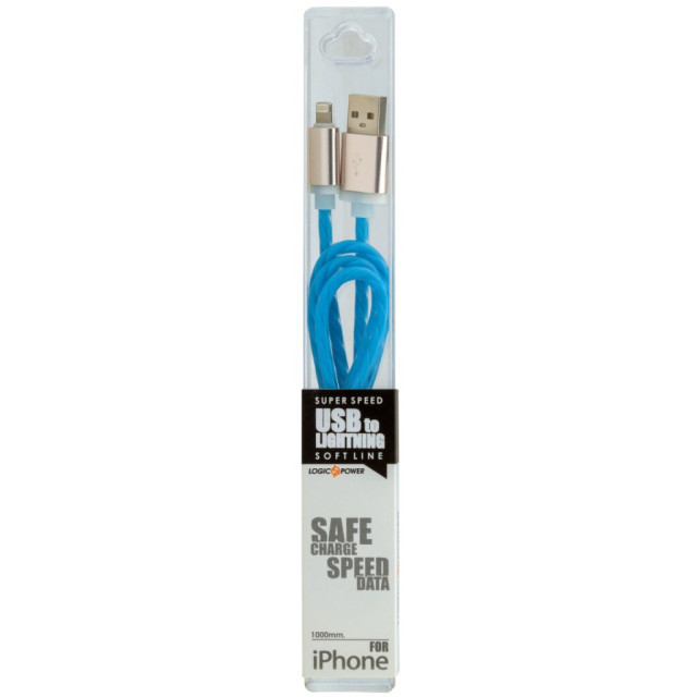 Кабель USB - Lightning USB - Lightning 1м Bl (силикон) синий / Retail Кабель USB - Lightning USB - Lightning 1м Bl (силикон) синий / Retail