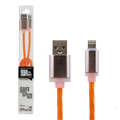 Кабель USB - Lightning 1м Or (силикон) оранжевый / Ret Кабель USB - Lightning 1м Or (силикон) оранжевый / Ret