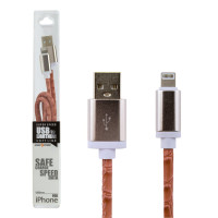 Кабель USB - Lightning USB - Lightning 1м P (кожа) розовый / Retail Кабель USB - Lightning USB - Lightning 1м P (кожа) розовый / Retail
