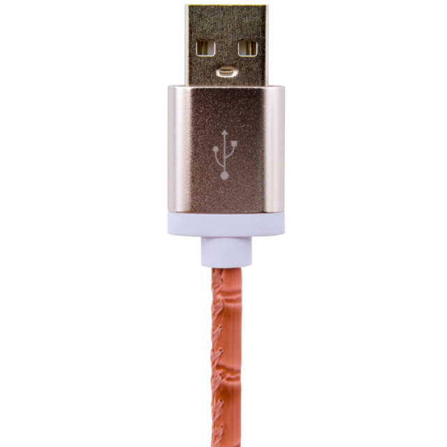 Кабель USB - Lightning USB - Lightning 1м P (кожа) розовый / Retail