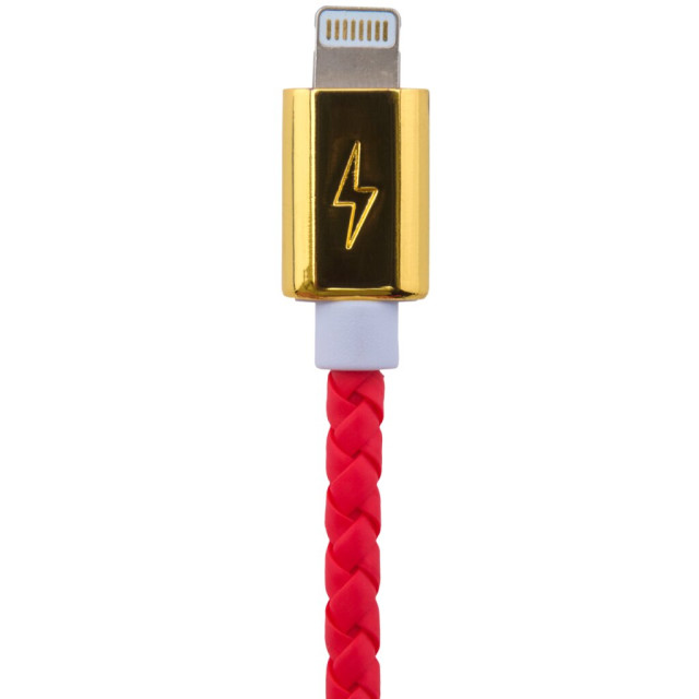 Кабель USB - Lightning USB - Lightning 1м R (кож. плетение) красный / Кабель USB - Lightning USB - Lightning 1м R (кож. плетение) красный /