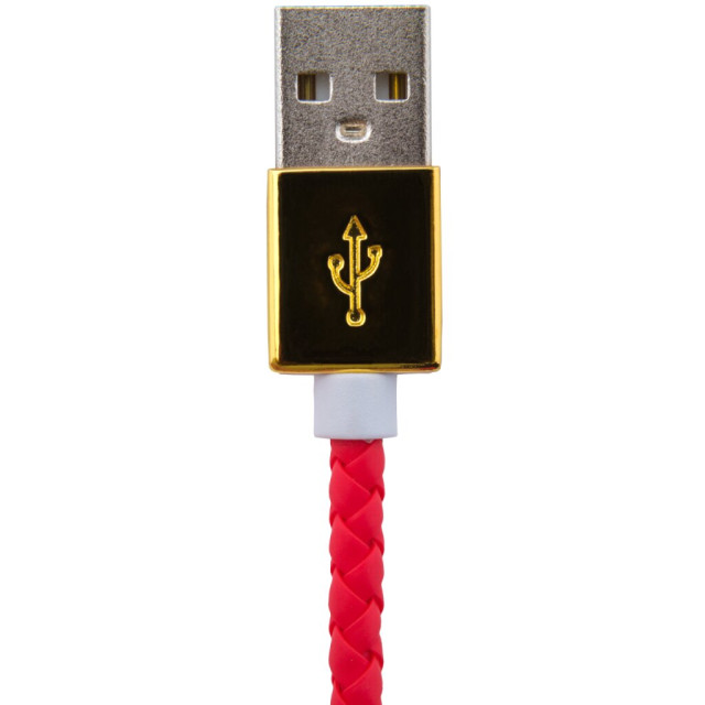 Кабель USB - Lightning USB - Lightning 1м R (кож. плетение) красный / Кабель USB - Lightning USB - Lightning 1м R (кож. плетение) красный /