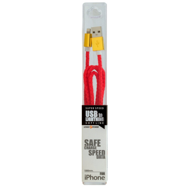 Кабель USB - Lightning USB - Lightning 1м R (кож. плетение) красный / Кабель USB - Lightning USB - Lightning 1м R (кож. плетение) красный /