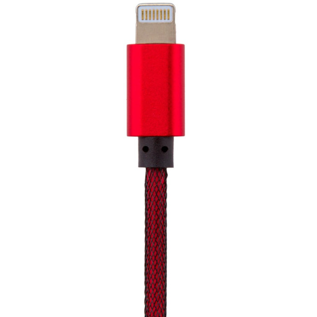 Кабель USB - Lightning USB - Lightning 1м R (метал. плетение) красный Кабель USB - Lightning USB - Lightning 1м R (метал. плетение) красный