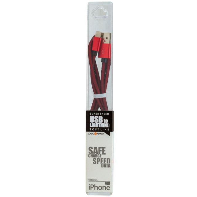Кабель USB - Lightning USB - Lightning 1м R (метал. плетение) красный Кабель USB - Lightning USB - Lightning 1м R (метал. плетение) красный