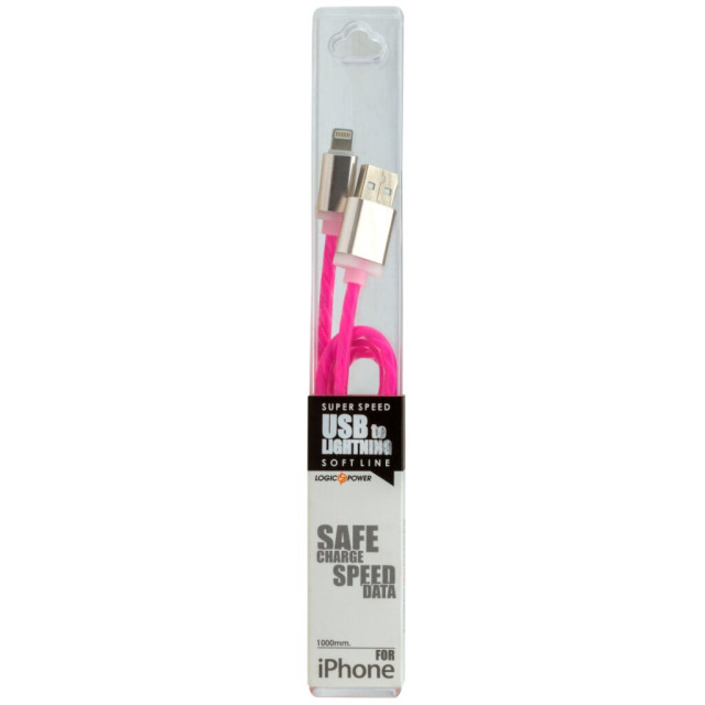 Кабель USB - Lightning 1м R-P (силикон) красно-розовый / Retail Кабель USB - Lightning 1м R-P (силикон) красно-розовый / Retail