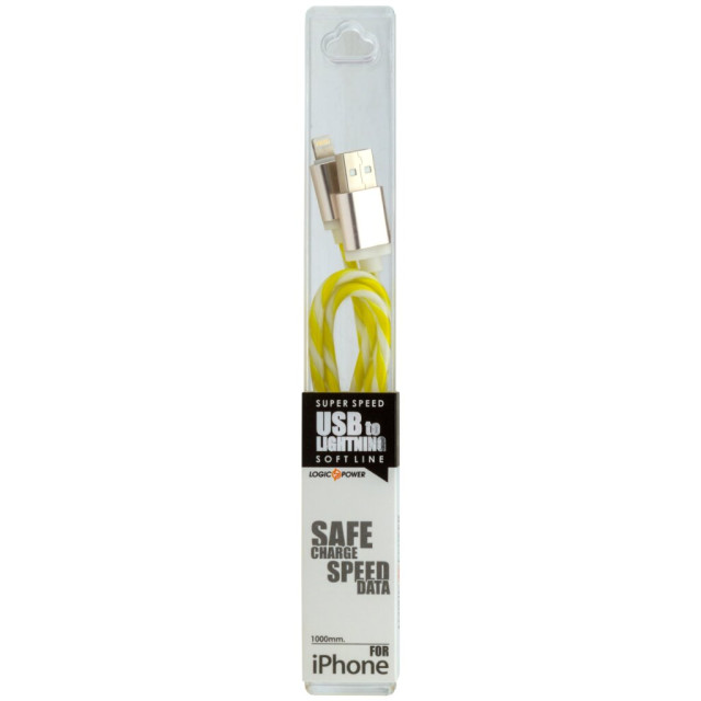 Кабель USB - Lightning 1м W-Gr (силикон) бело-зеленый / Retail Кабель USB - Lightning 1м W-Gr (силикон) бело-зеленый / Retail