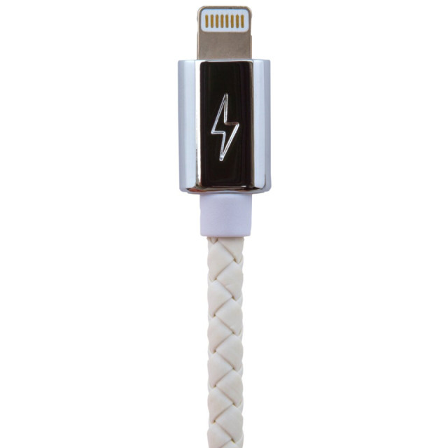 Кабель USB - Lightning USB - Lightning 1м W (кож. плетение) белый / Re Кабель USB - Lightning USB - Lightning 1м W (кож. плетение) белый / Re