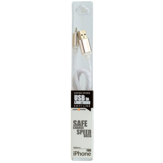 Кабель USB - Lightning USB - Lightning 1м W (силикон) белый / Retail