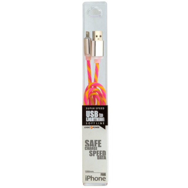 Кабель USB - Lightning 1м Y-P(силикон) желто-розовый / Retail Кабель USB - Lightning 1м Y-P(силикон) желто-розовый / Retail