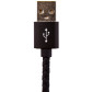 Кабель USB - micro USB 1м B (кож. плетение) черный / Re