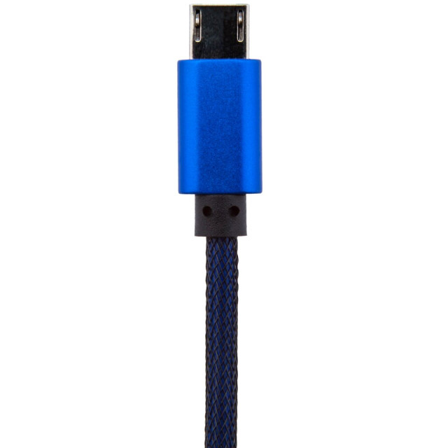 Кабель USB - micro USB USB - micro USB 1м Bl (метал. плетение) синий /