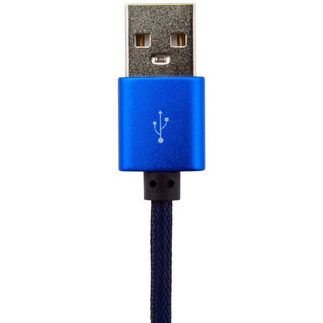 Кабель USB - micro USB USB - micro USB 1м Bl (метал. плетение) синий /