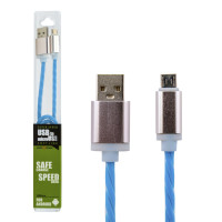 Кабель USB - micro USB 1м Bl (силикон) синий / Retail Кабель USB - micro USB 1м Bl (силикон) синий / Retail