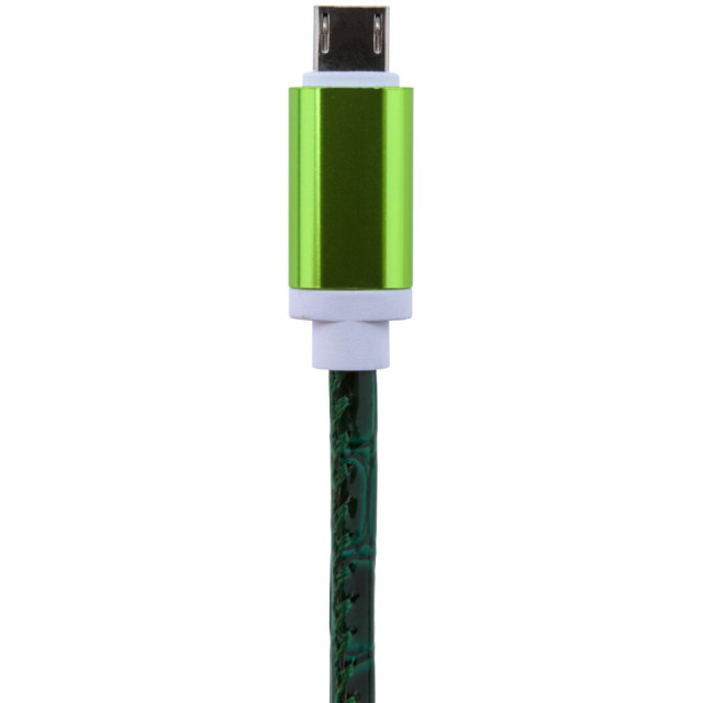 Кабель USB - micro USB 1м Gr (кожа) зеленый / Retail