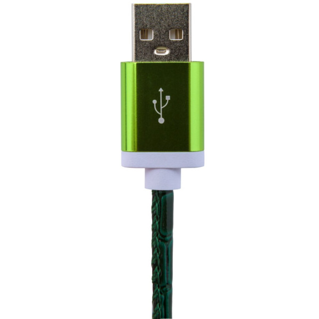 Кабель USB - micro USB 1м Gr (кожа) зеленый / Retail