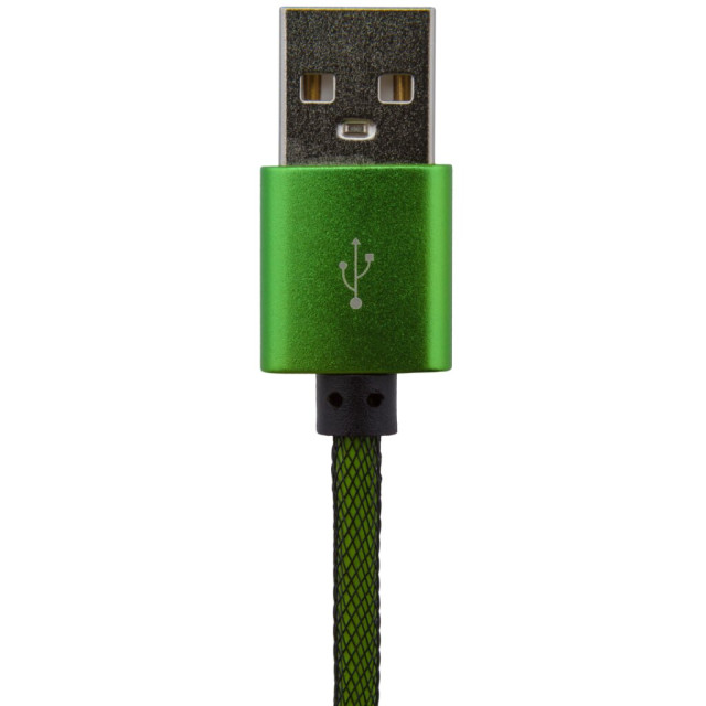 Кабель USB - micro USB 1м Gr (метал. плетение) зеленый