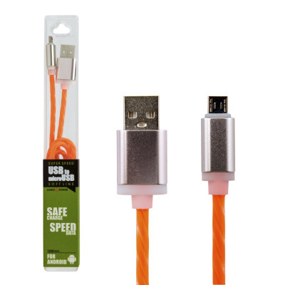Кабель USB - micro USB 1м Or (силикон) оранжевый / Ret Кабель USB - micro USB 1м Or (силикон) оранжевый / Ret