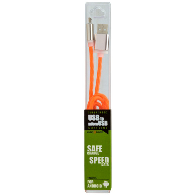Кабель USB - micro USB 1м Or (силикон) оранжевый / Ret